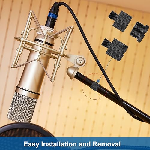 Miniatura 4 de Juego de adaptadores de soporte de micrófono, 8 adaptadores de rosca de micrófono, 58 hembra a 38 macho y 38 hembra a 58 macho, 58 hembra a 14 macho