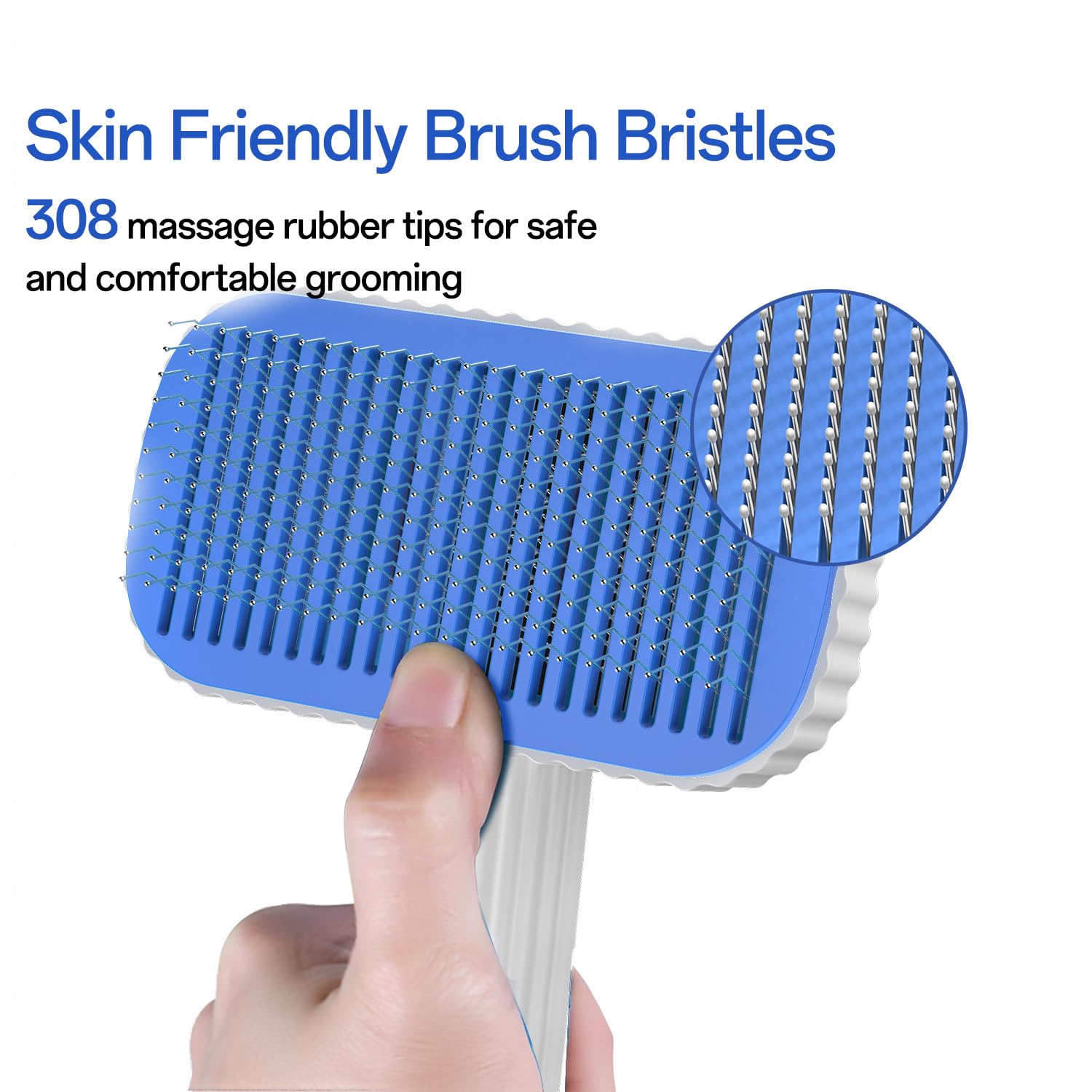 ACE2ACE Spazzola Gatto Cane Pelo Lungo e Corto, Autopulente Spazzola Morbida per Gatti e Cani, Cardatore per Cani Gatti, Brush per Barboncino,Golden Retriever,Labrador,Husky,Bulldog,Maltese, Azzurro