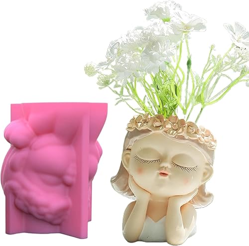 Miniatura 1 de Molde para maceta, soporte para bolígrafo, maceta de silicona, corona para niñas, molde de hormigón, herramientas de decoración de bricolaje,