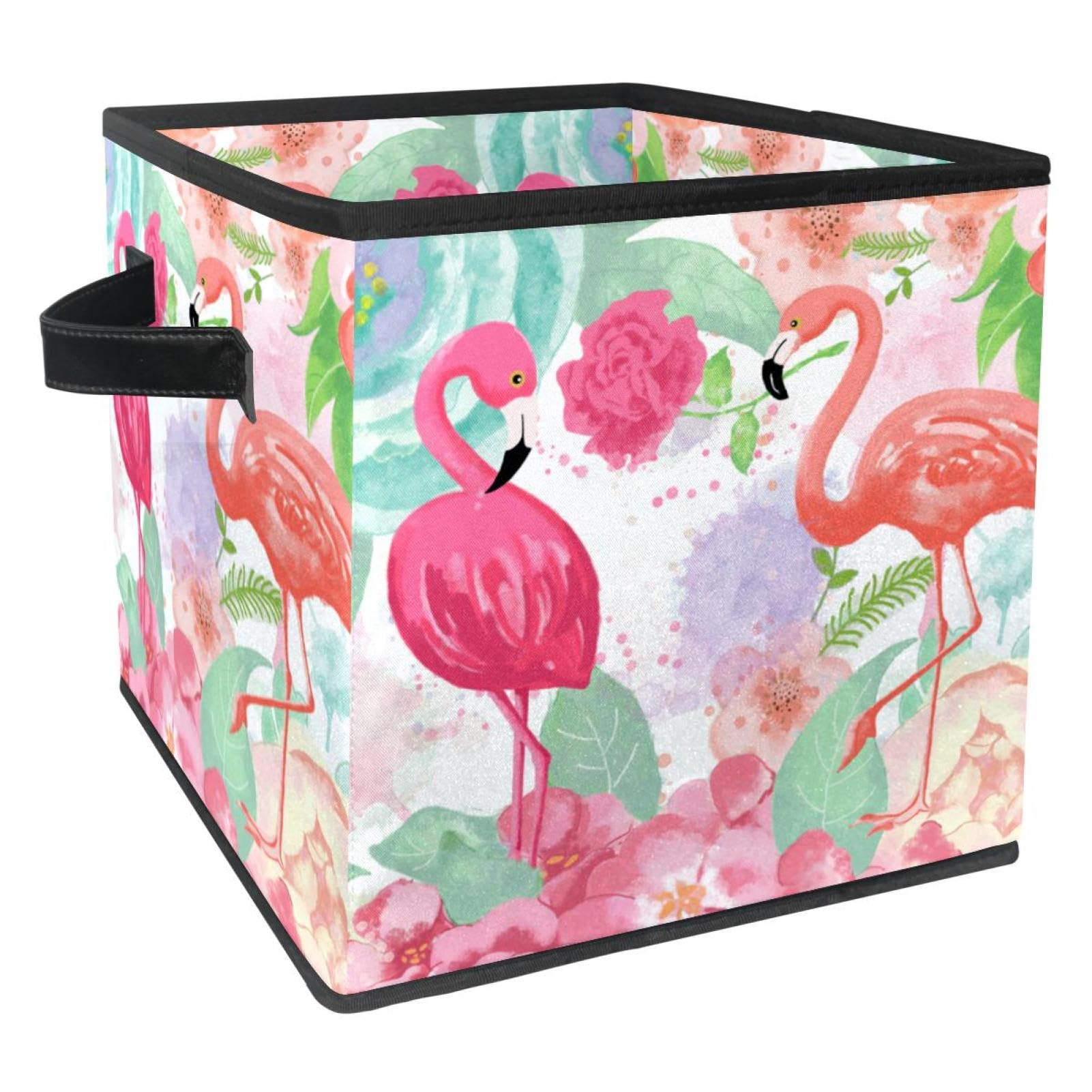 Boîte de rangement cube flamant rose pour organiser la chambre à coucher et le placard