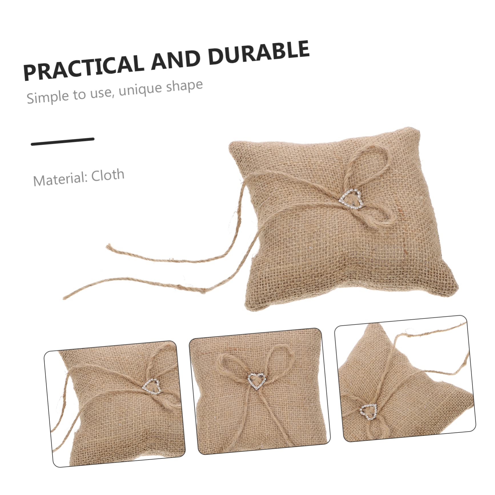 OKUMEYR Romantic Bridal Ring Pillow Wedding Ring Bearer Pillow Soft Fabric Material