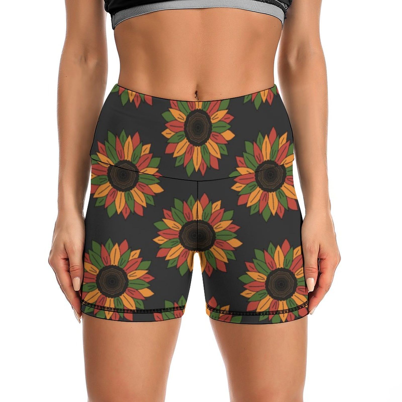 JYYAU Black History Month 2023 High Waist Yoga Shorts for Women Athletic Shorts Leggings Running Pants