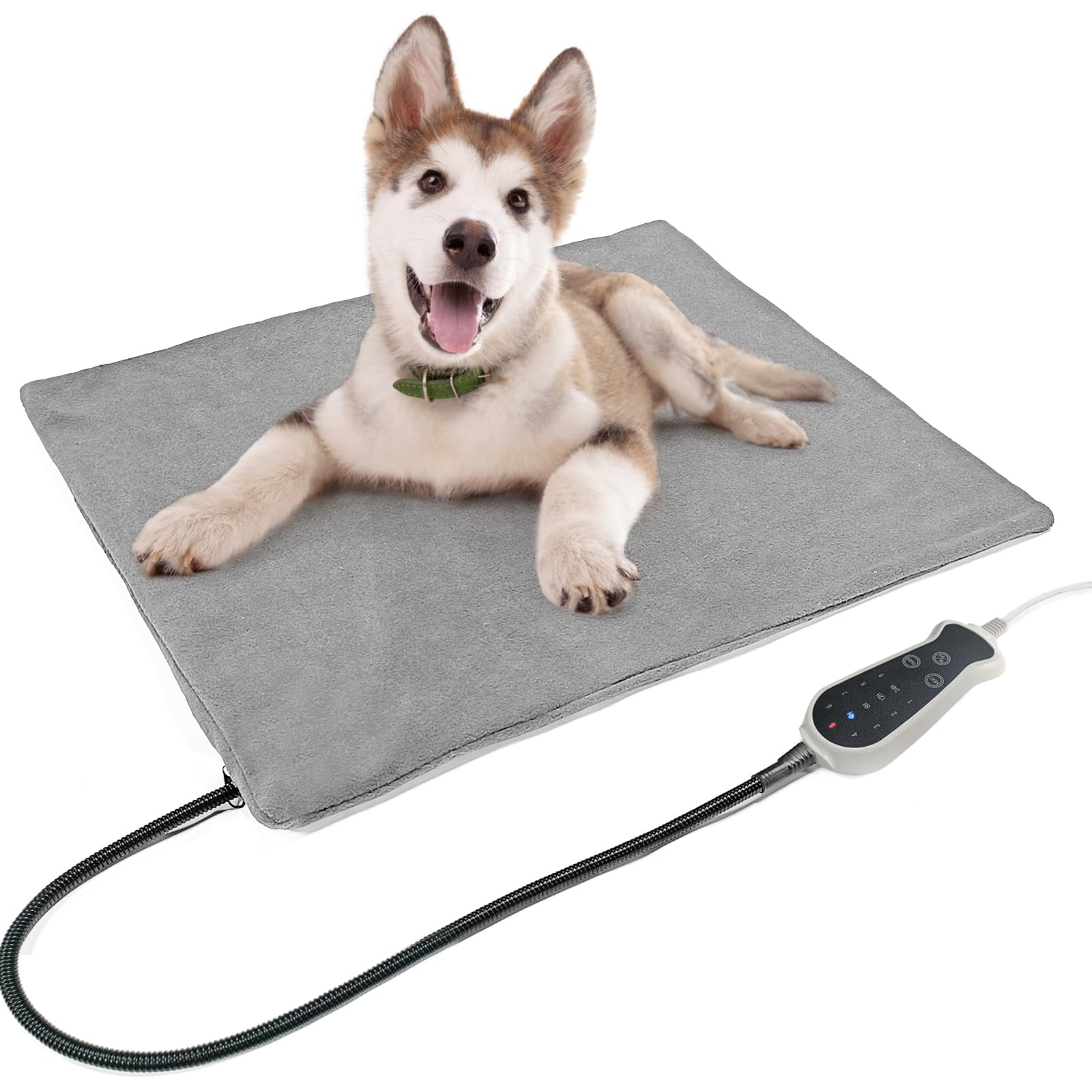 RC SLL RC SLL Beheiztes Katzenbett, 33 x 44 cm, Haustier-Heizkissen für Hunde und Katzen, Haustier-Heizbettmatte mit intelligentem Thermostatschalter, wasserdicht, kaufeste Schnur für Welpenkiste