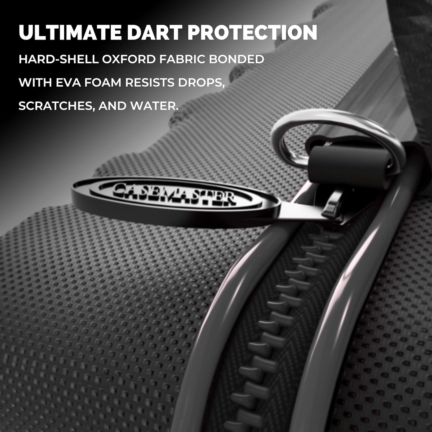 Casemaster Maxx 4 Dart Case, Holds 12 Steel Tip or Soft Tip Darts Fully Assembled, Hard Shell EVA Darts Case, 20 Accessory Pockets, Black