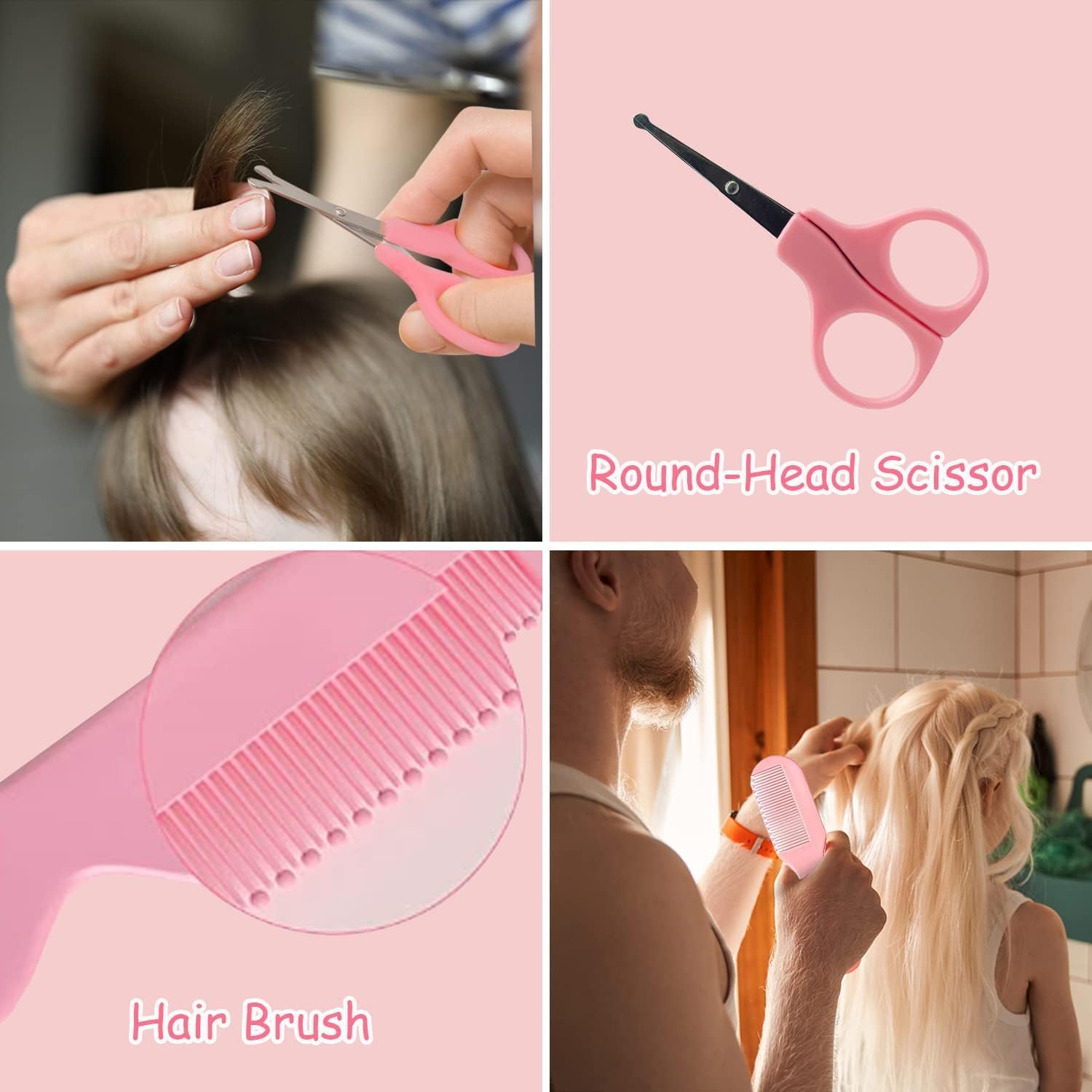 12-in-1 Baby Grooming Kit | Portable Nursery Healthcare & Grooming Set for Newborns, Infants & Toddlers | Baby Care Essentials with Nail, Hair & Ear Tools | Perfect Baby Shower Gift (Blue/Pink)