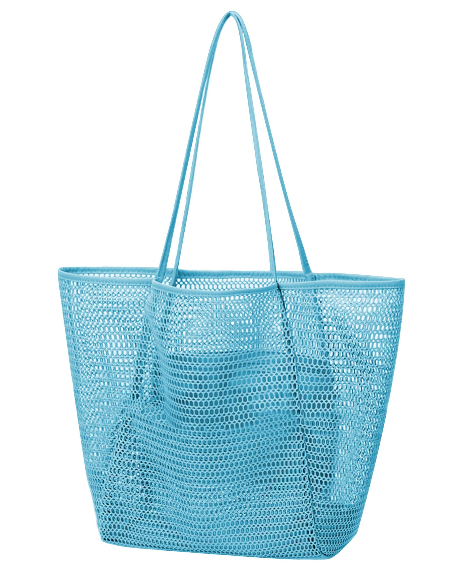 Tocizhka Mesh Beach Tote Bag for Women Large Summer Shoulder Bags with Inner Pocket Soft Pool Bag for Travel Swim Essentials