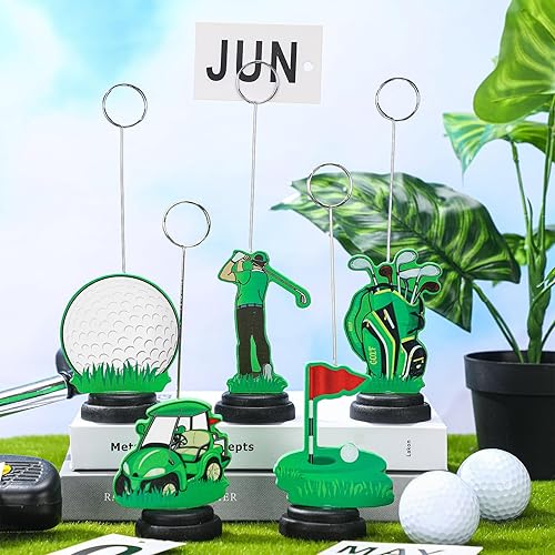 Miniatura 4 de 5 piezas de soporte para globos de fotos de pelota de golf, centros de mesa, decoración temática de golf, soporte para tarjetas de lugar, soporte