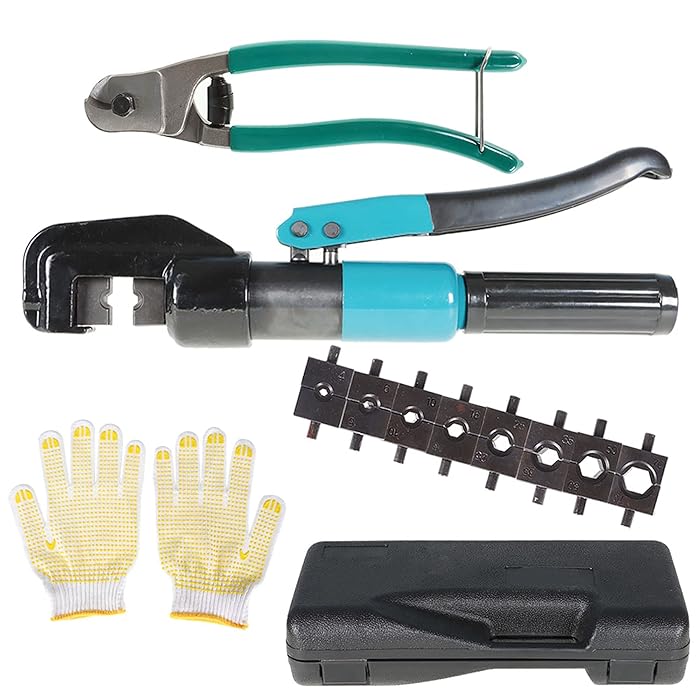 Buy marddpair 10 Ton Hydraulic Cable Lug Crimper with 9 Pairs of Dies