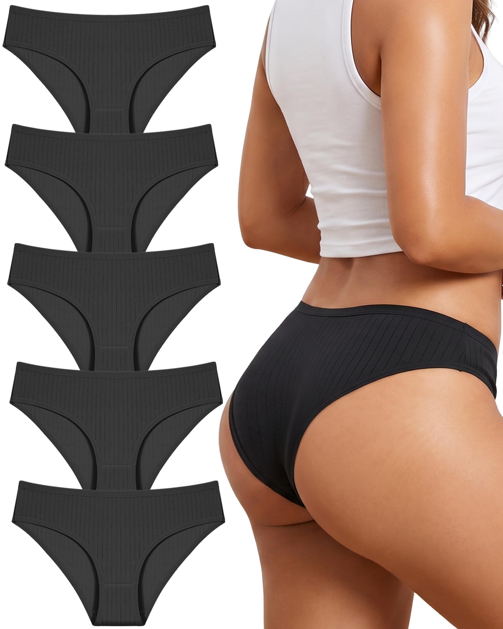 Women's Cotton Underwear Panties for Women Briefs 5-Pack-image-45