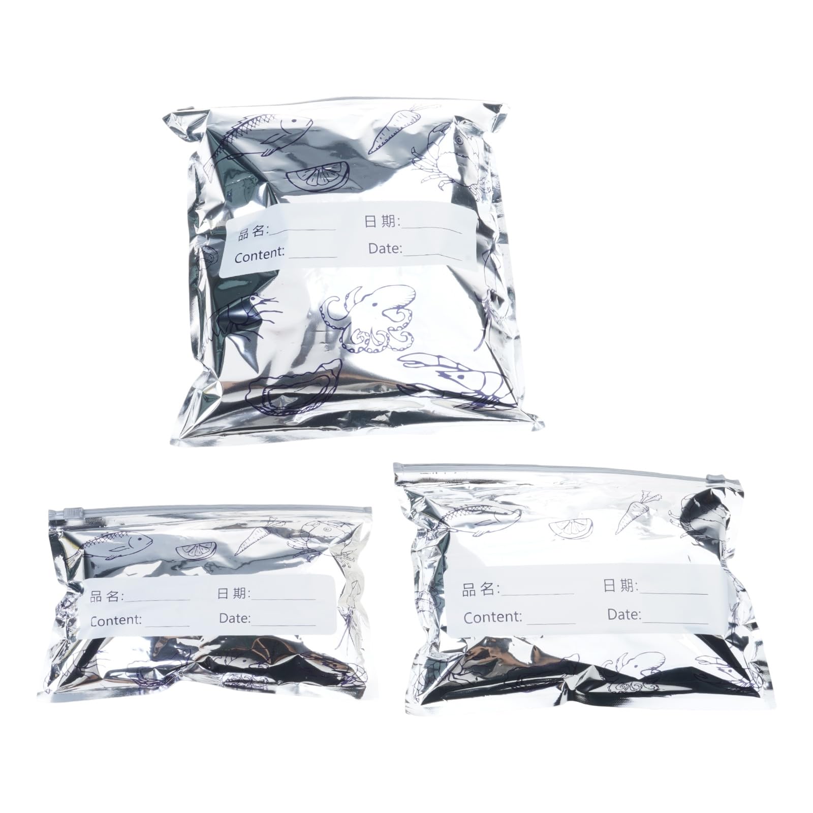 Kalttoy Thickened Aluminum Foil Sealed Bags with Expandable Space Moistureproof Food Containers for Kitchen Organization Leakproof Zippered Bags