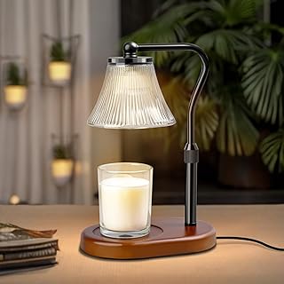 Candle Warmer Lamp, Candle Lamp Warmer with Timer & Dimmer, Adjustable Height, with 2 Bulbs, House Warming Gifts Home Bedroom Decor Mothers Day Gifts Black