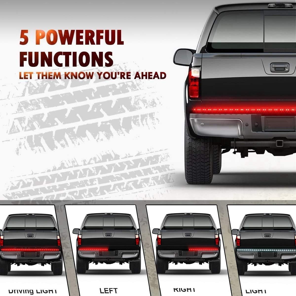 Partsam 48" LED Truck Tailgate Light Bar Strip for Reverse Running Brake Turn Signal Replacement for Pickup Trucks