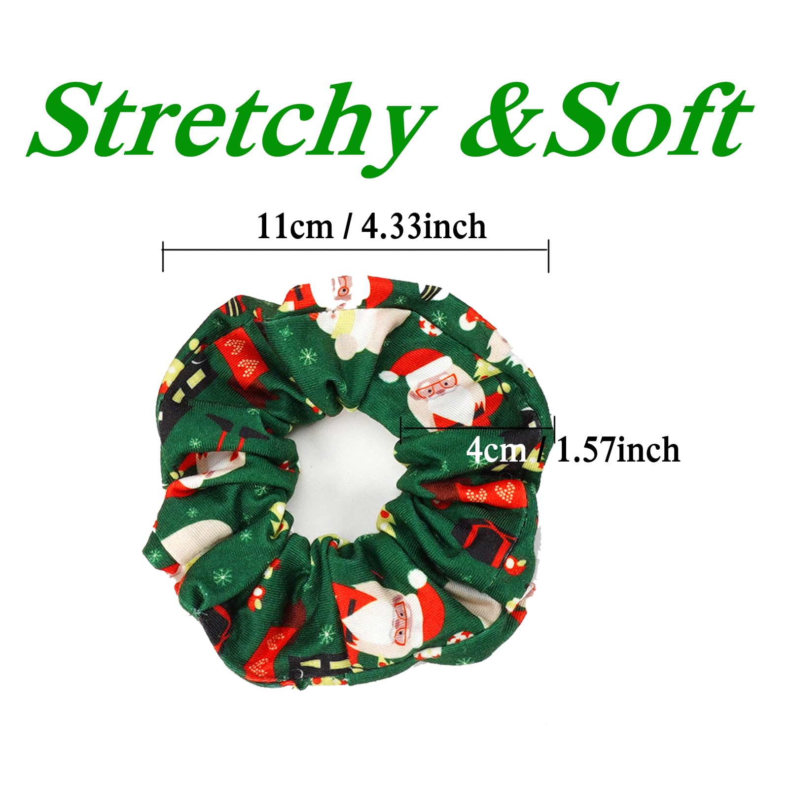 Coleteros para el pelo de Navidad para mujeres y niñas, color verde y rosa, Papá Noel, muñeco de nieve, campana, copo de nieve, lazos para el pelo, bonitos coleteros elásticos, accesorios para el