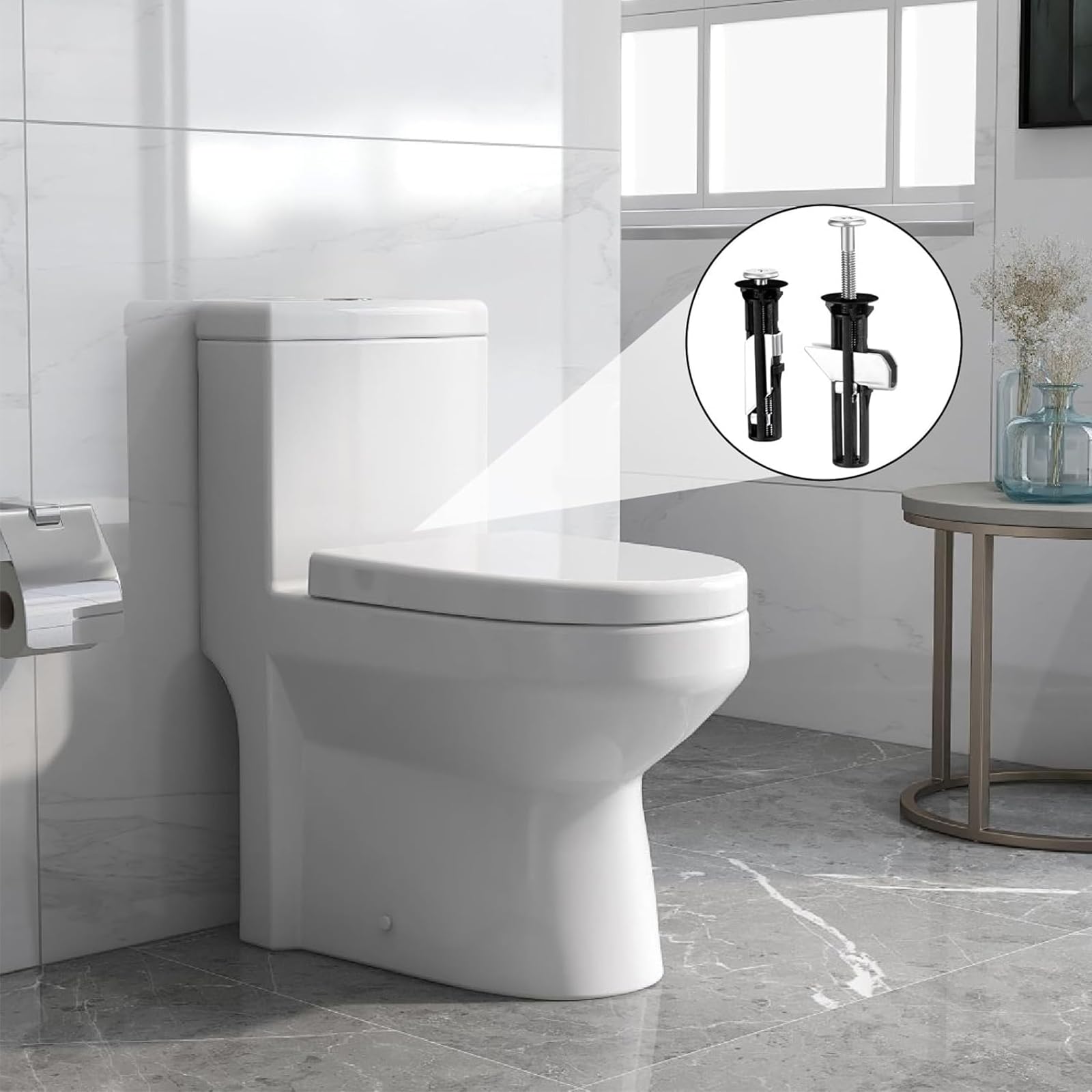 2 pezzi Kit di Bulloni per Sedile WC, Viti per Cerniere in Acciaio Inox, Kit di Viti di Ricambio per Sedile WC, Accessori per La Manutenzione del Coperchio del Wc, Facile da Installare