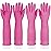 DABOGOSA Mamison 2 Pairs Reusable Waterproof Household Dishwashing Cleaning Rubber Gloves, Non-Slip Kitchen Glove (Pink, XL (Pack of 2))