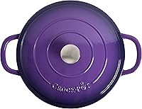 Vista 4 de Crock-Pot Artisan - Estofador de hierro fundido esmaltado con tapa, 5 cuartos de galón, morado lavanda