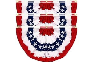 American Pleated Fan Flag, Extra Large Patriotic Memorial Day Outdoor Flag Bunting Decor