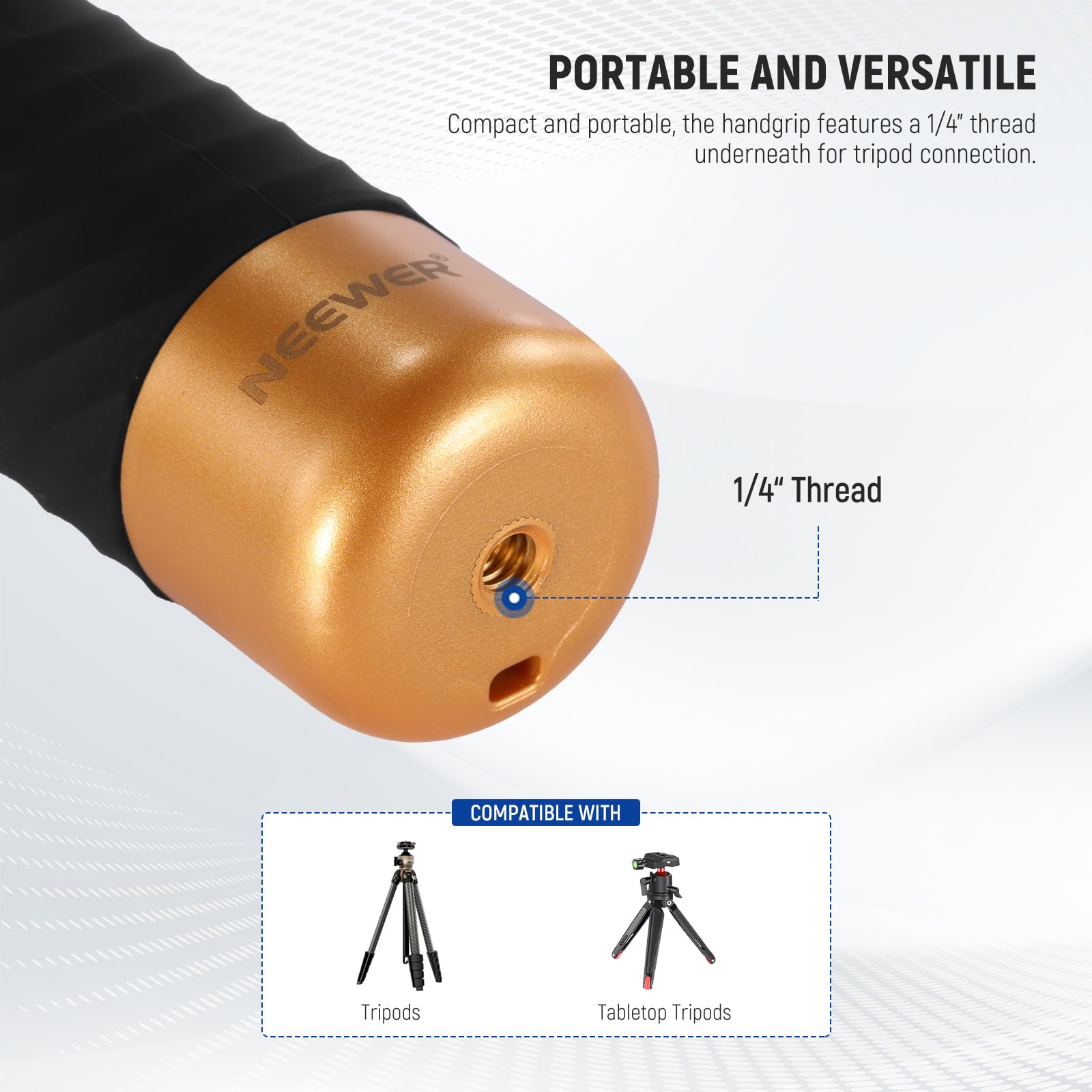 NEEWER Poignée Flottante pour Caméra d'action avec Fixation Rapide, Vis 1/4", Dragonne, Kit d'Accessoires pour Manche et Perche Sous-marine à Fixation Portable Compatible avec GoPro Insta360 DJI, GP23