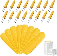 Vista 13 de Platos y Soportes para Maíz – Paquete de 16 Soportes, 8 Platos – Acero Inoxidable, Perfecto para Maíz en la Mazorca