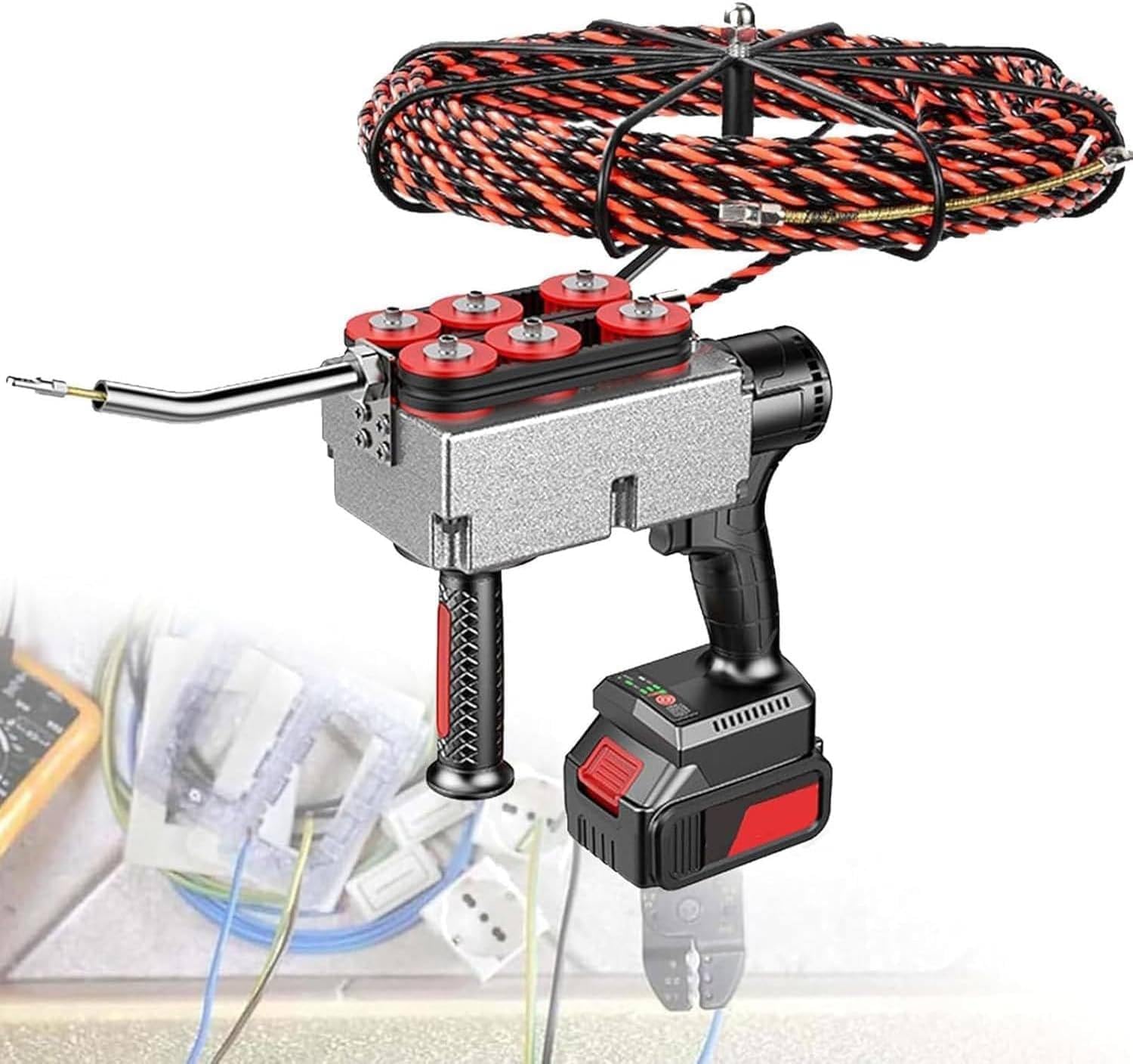 FHRKA Cable Puller, Wire Threading Tool, Hidden Pipe Threading Device Cable Wall Wiring Machine for Electrician
