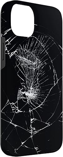 Vista 39 de iPhone 12/12 Pro - Funda negra con diseño roto falso, disuasorio de robo
