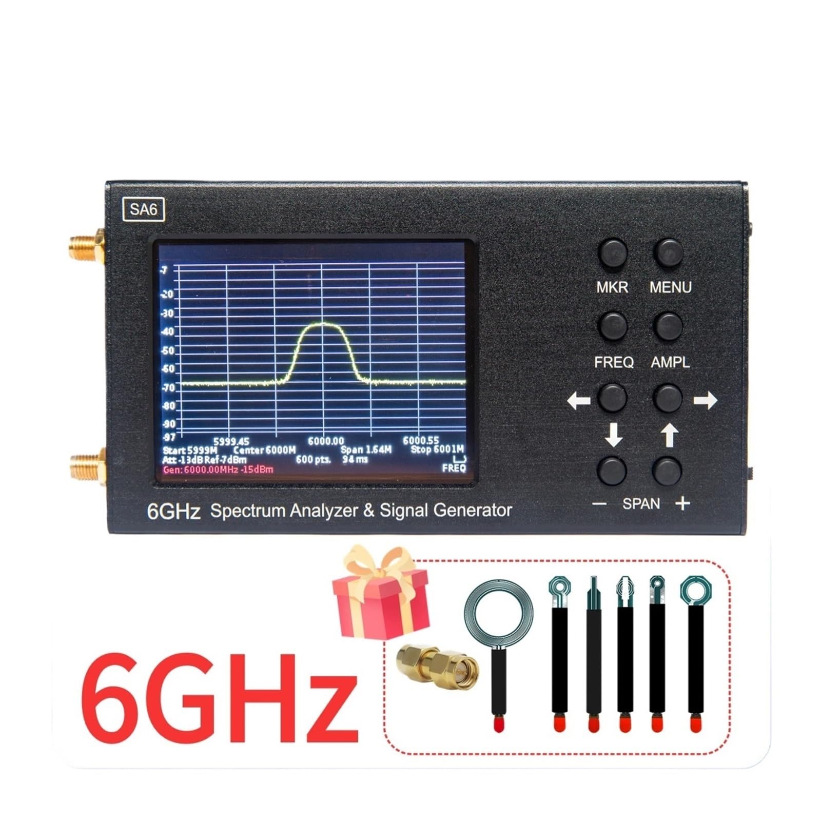 Analizzatore Di Spettro TinySA Portatile - 100kHz-960MHz Con Touch Screen E Generatore Di Segnali - Foto 8