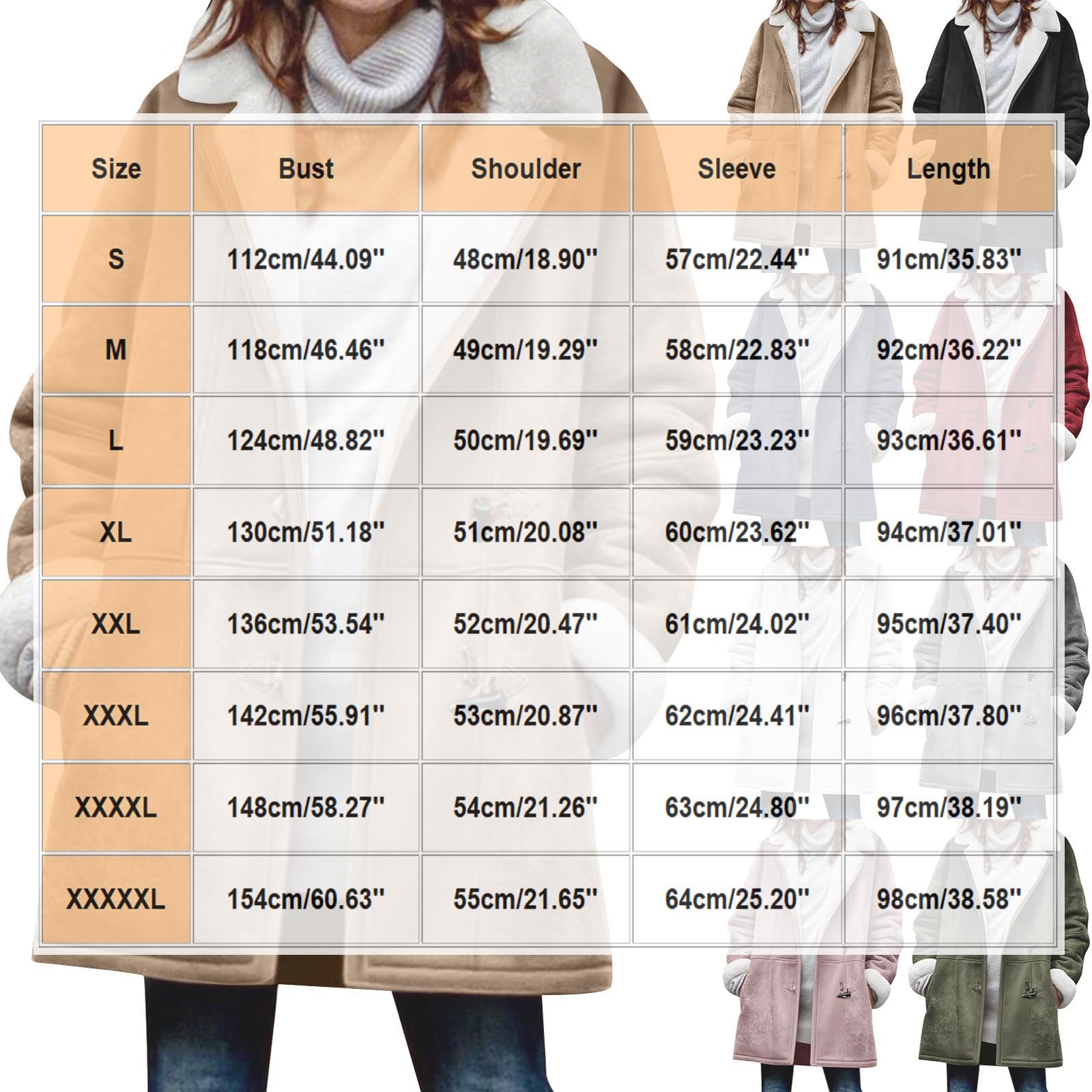 Cazadora Mujer Invierno Tallas Grandes Abrigos de Invierno para Mujer con Forro de Piel Grueso y Cálido Chaqueta Polar Manga Larga con Botones de Cuerno Clásico Caliente Gabardina con Bolsillos