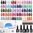 Beetles Gel Nail Polish Kit with U V Light -54 Pcs Gel Nail Kit Four Seasons Glow 32 Colors Set with Base Matte & Glossy Top Coat Soak Off Home Salon DIY Manicure Christmas Gifts for Women Teen Girls