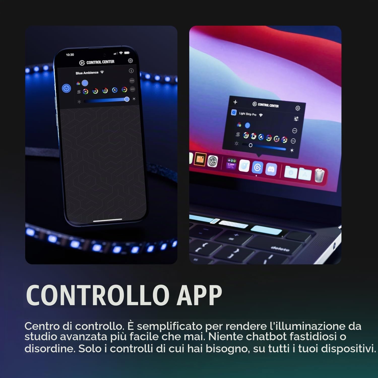 Elgato Light Strip Pro – LED RGB controllabili individualmente, scene IA, velocità/intensità/direzione regolabili – controllato tramite app su Mac, PC, iPhone, Android, Stream Deck