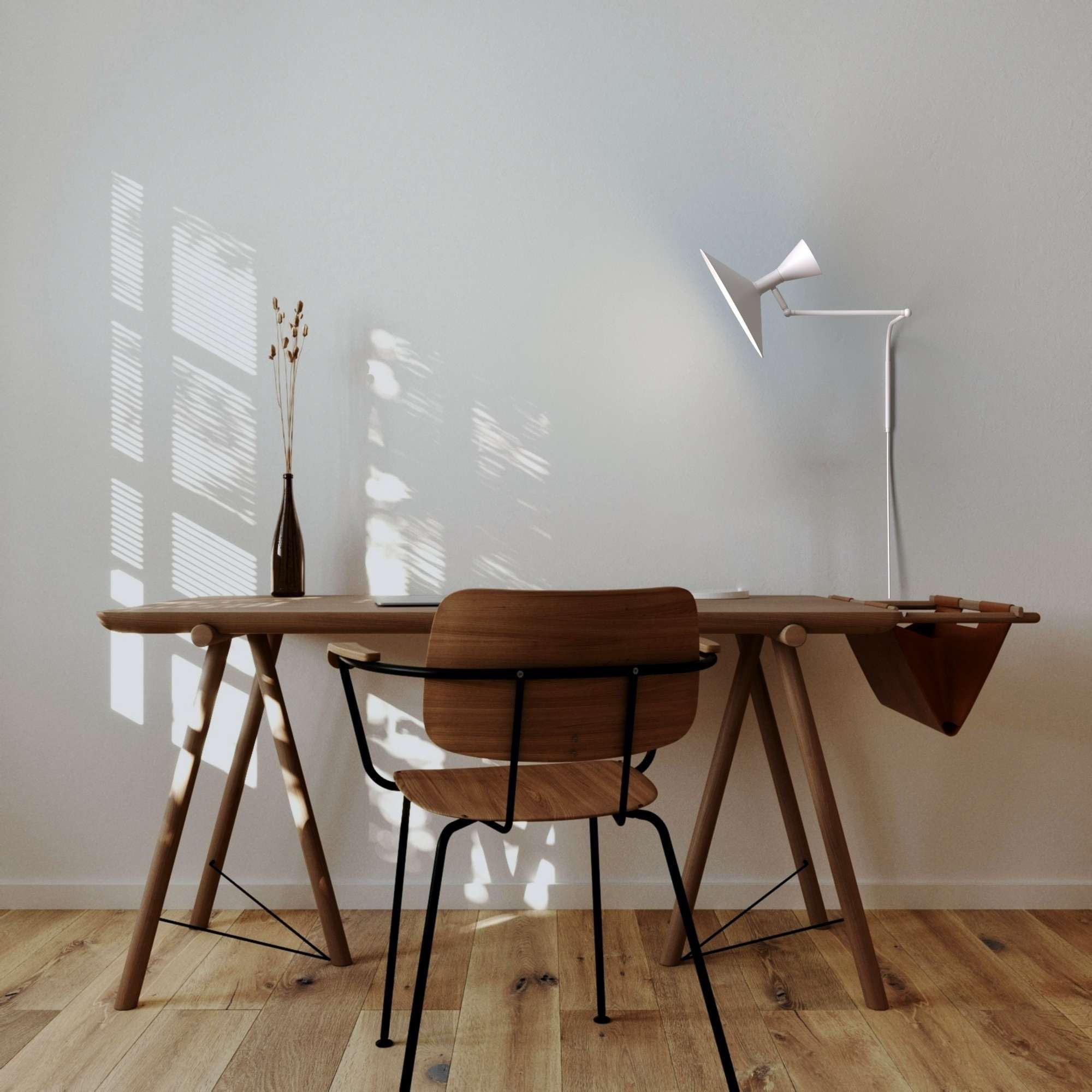 BARCELONA LED Lampada da Parete Industriale Grande 40 cm, Applique a Braccio Articolato, Stile Vintage e Moderno, Paralume in Metallo Bianco Interno Bianco, per Ristorante, Scale e Camera
