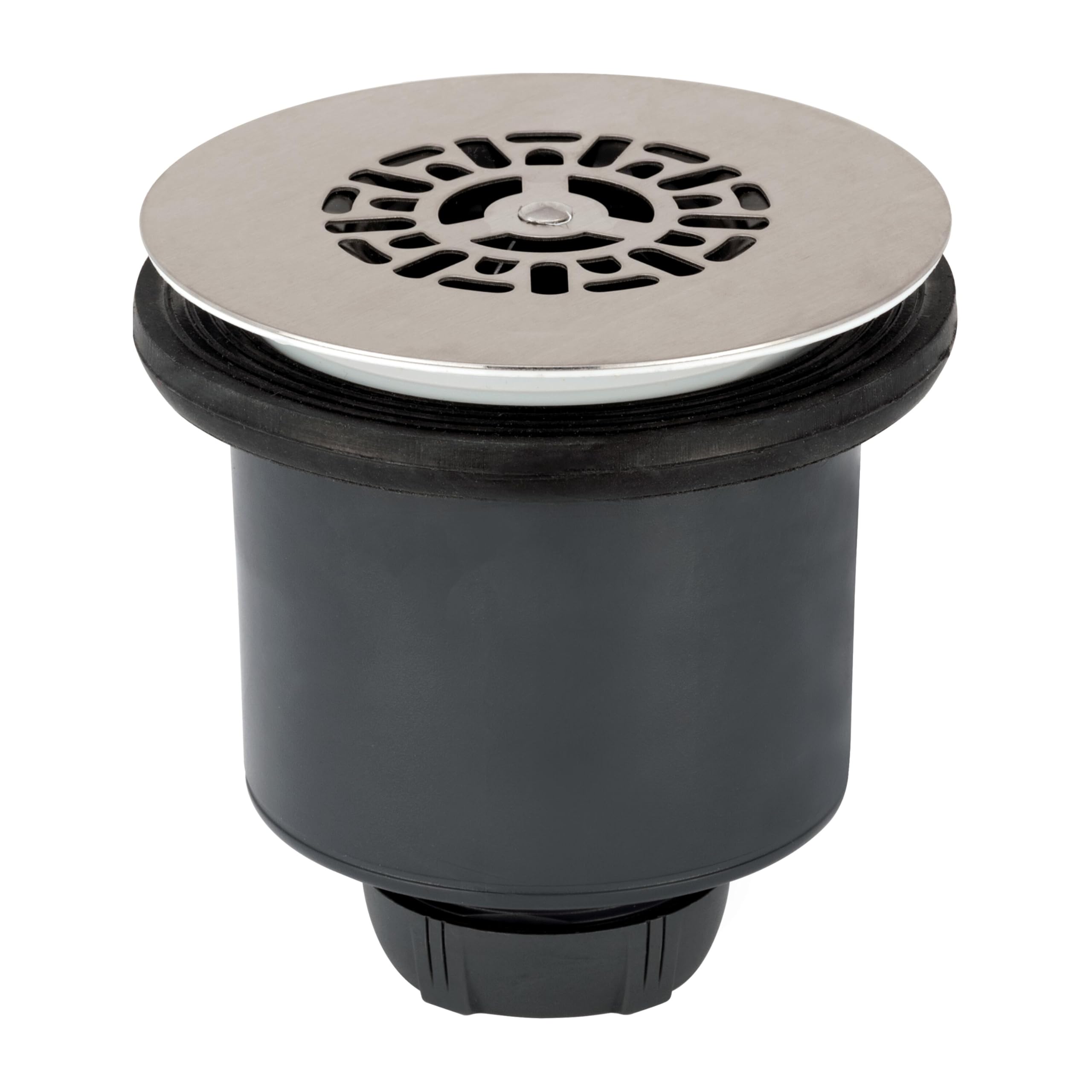 Wirquin 30723747 - Piletta per doccia Tourbillon Ø90 cromata con griglia piatta in acciaio inox e uscita verticale