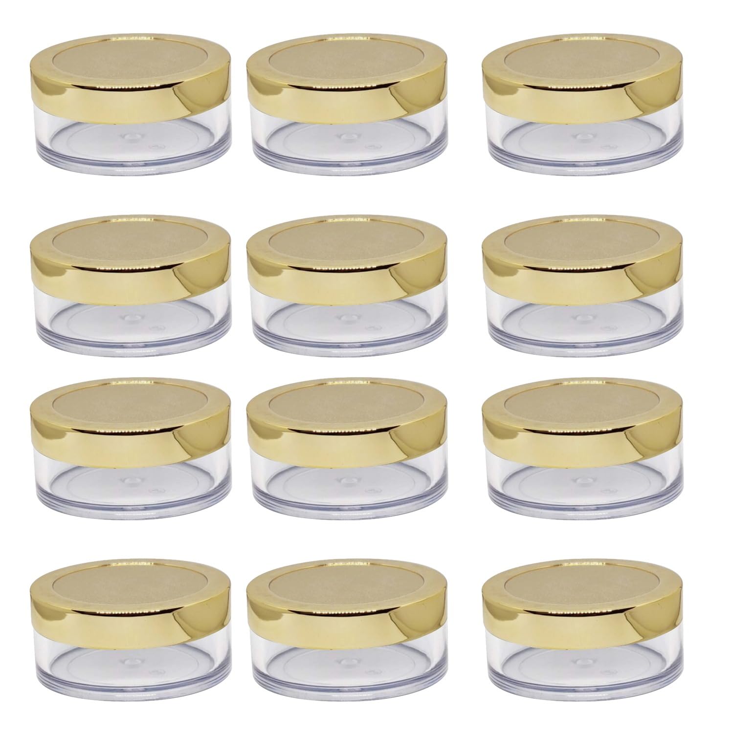BH PLAST Acrylic 25Grams Royal Gold Cap Glass Transparent Cosmetics Shan Jar Container for Creams,Lip Balm, Body Butter, Essential oil, Costemic, Makeup Use (Pack of 6)-picture-47