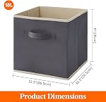 Lifewit 11 Inch Cube Storage Bins, 12 Packs Storage Cubes Foldable Decorative Fabric Storage Baskets for Organizing Home Organizers with Handles for Shelves, Closet, Grey