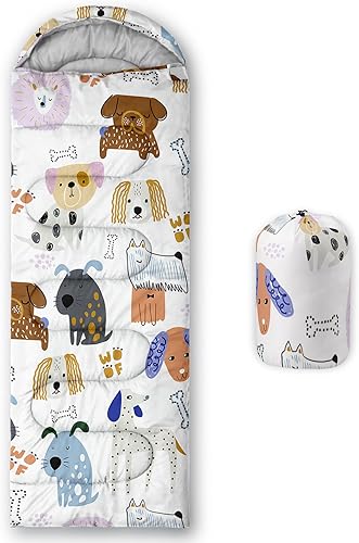 QOOMO Saco de dormir para camping, 3 estaciones, clima cálido y fresco, ligero, saco de dormir impermeable para adultos y niños, viajes y al aire