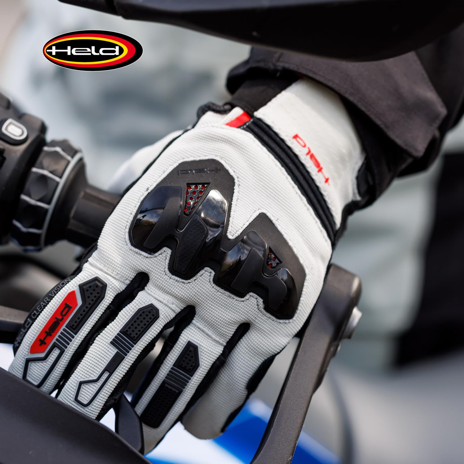 Held Sambia 2 Guanti da moto, grigio scuro/nero, 7
