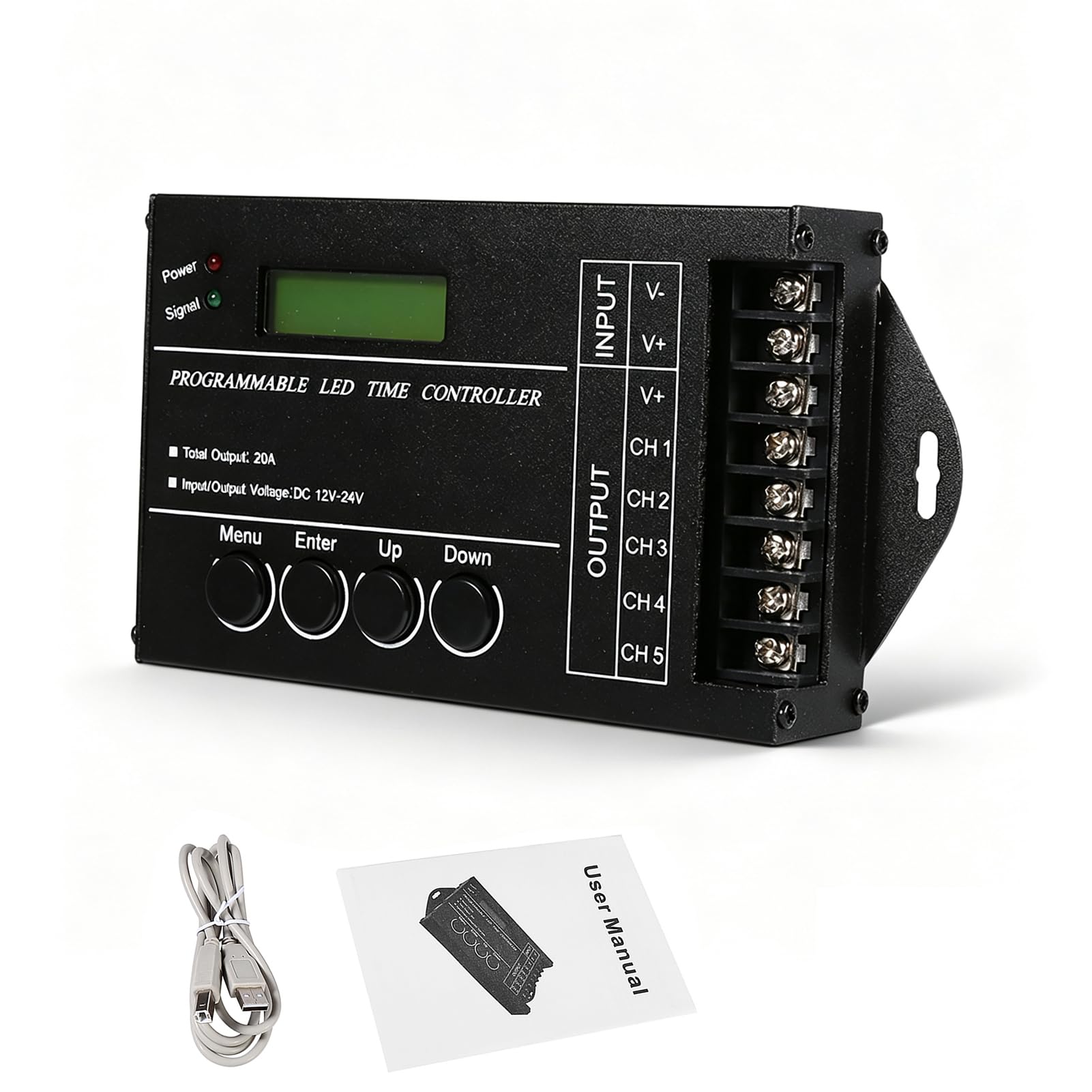 Temporizador LED programable DC12/24V, con Cable USB CD