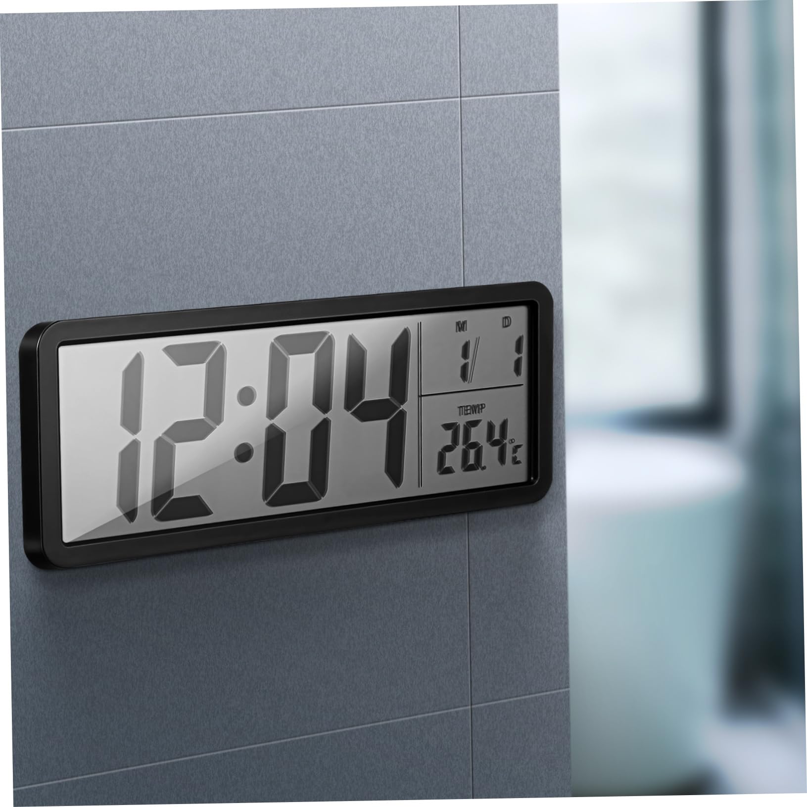 Zerodeko Reloj Digital de Pared con Pantalla LED Fecha y Temperatura Sin Batería Diseño Moderno para Dormitorio Oficina y Hogar Monitor de Integrado