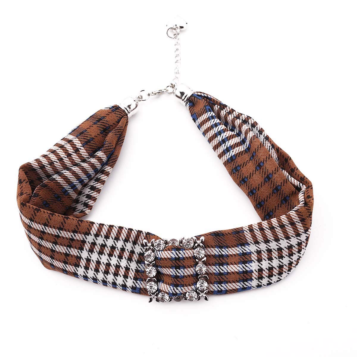 Ulalaza Women's Style-10 Vintage Floral Neckerchief Shiny Rhinestone Scarf Necklace Choker Trendy Party Accessories