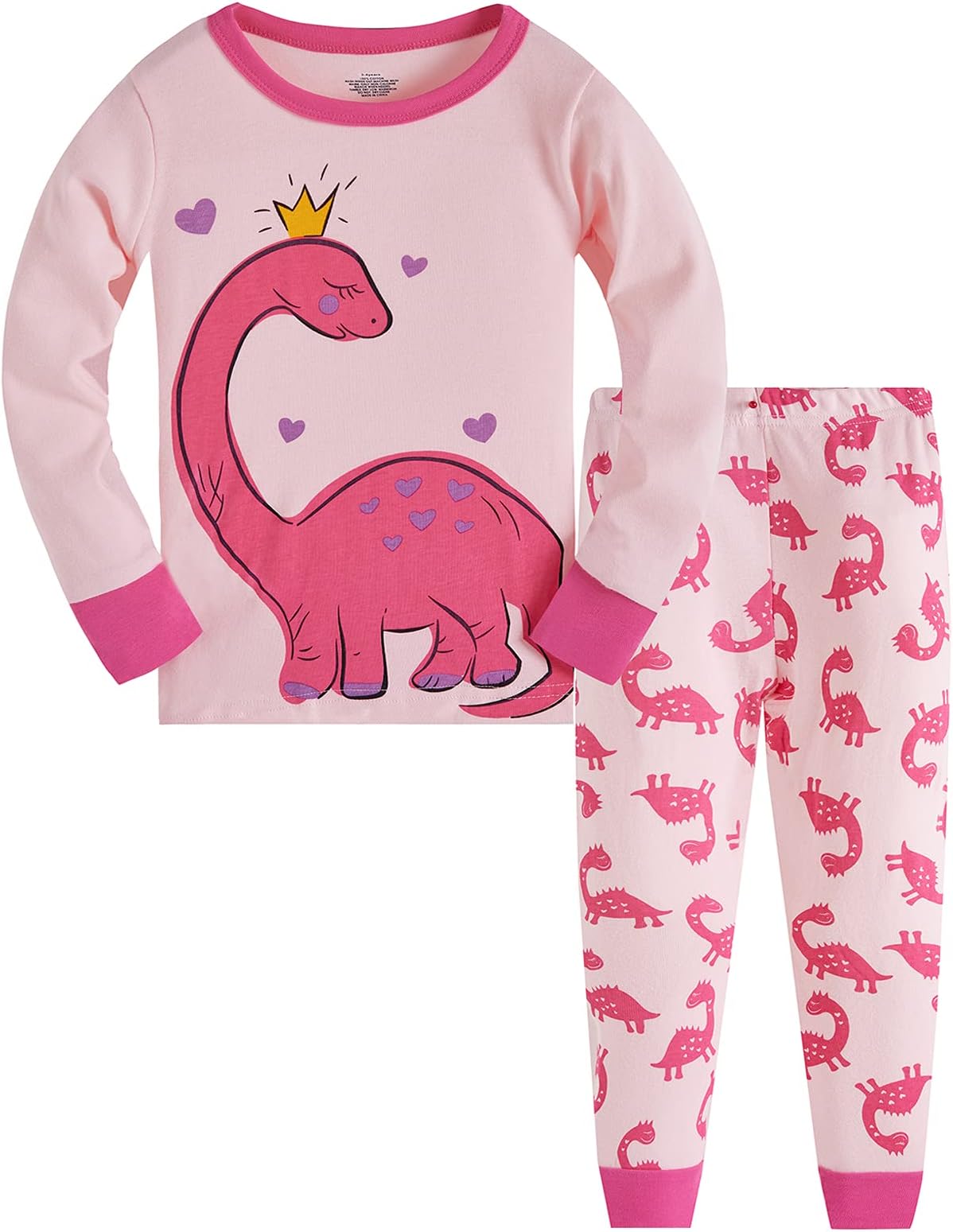 ColobeGirls Christmas Pyjamas Set Toddler Clothes Sleepwear Animal Printed Nightwear Winter Long Sleeve PJs 2 Piece Outfit Xmas Gift for Kids