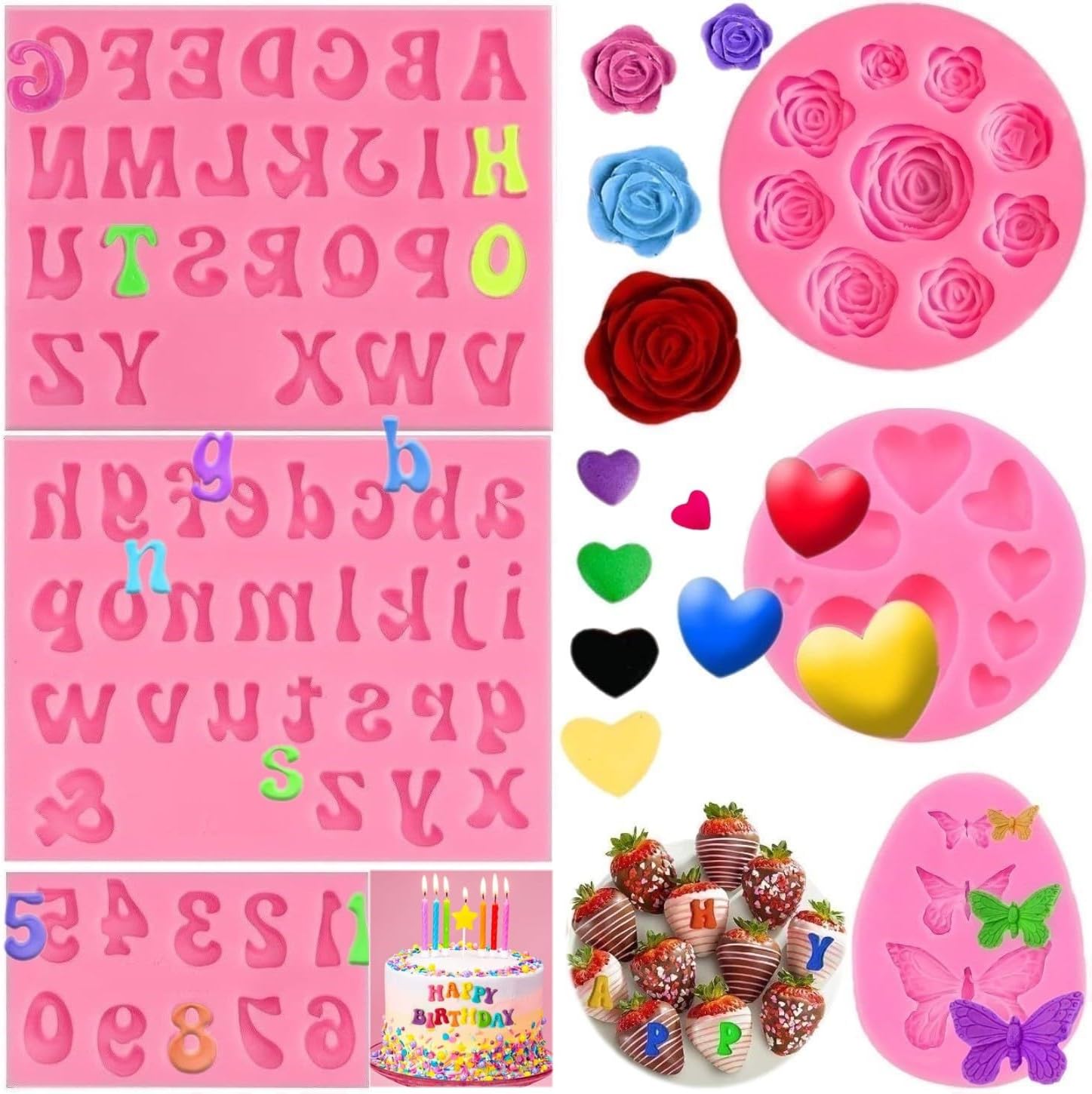 Moon and Star Molds Silicone, Cloud Fondant Mold Moon Star Chocolate Molds for Candy Baking Sugar Cake Pop Cupcake Cake Decorating