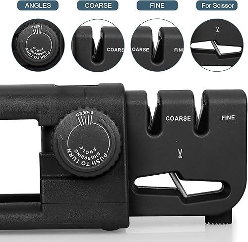 Miniatura 2 de Afilador de cuchillos, 5 ángulos ajustables para cocina, afilador de cuchillos portátil de mano para hogar y exteriores