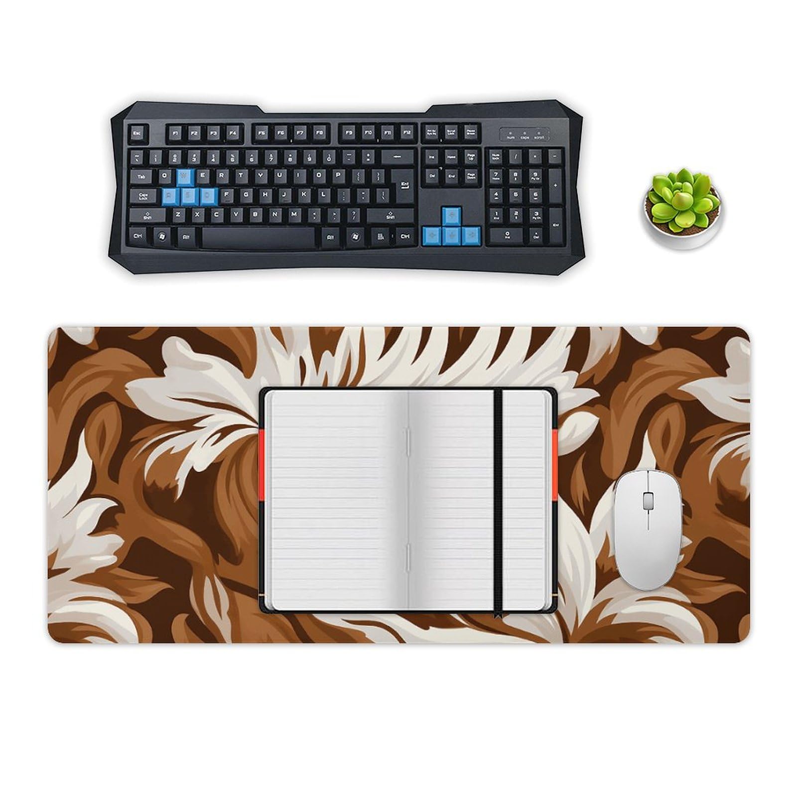 XXL Gaming Mauspad – 89,9x40,9 Cm, Antike Weltkarte Design – Rutschfeste Gummiunterseite, Genähte Kanten, Für Schreibtisch