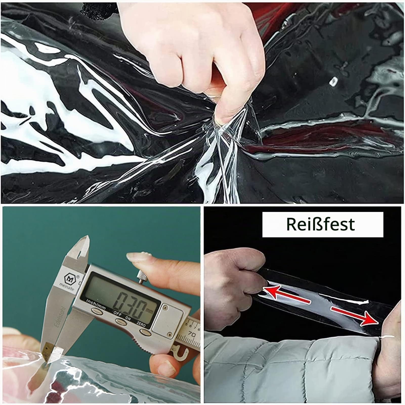 Plane Transparent mit Ösen 2.4X3M, PVC Durchsichtige Plane Wasserdicht Abdeckplane, Reißfest Winddicht für Außenbereich Garten Pavillon, mit Seil