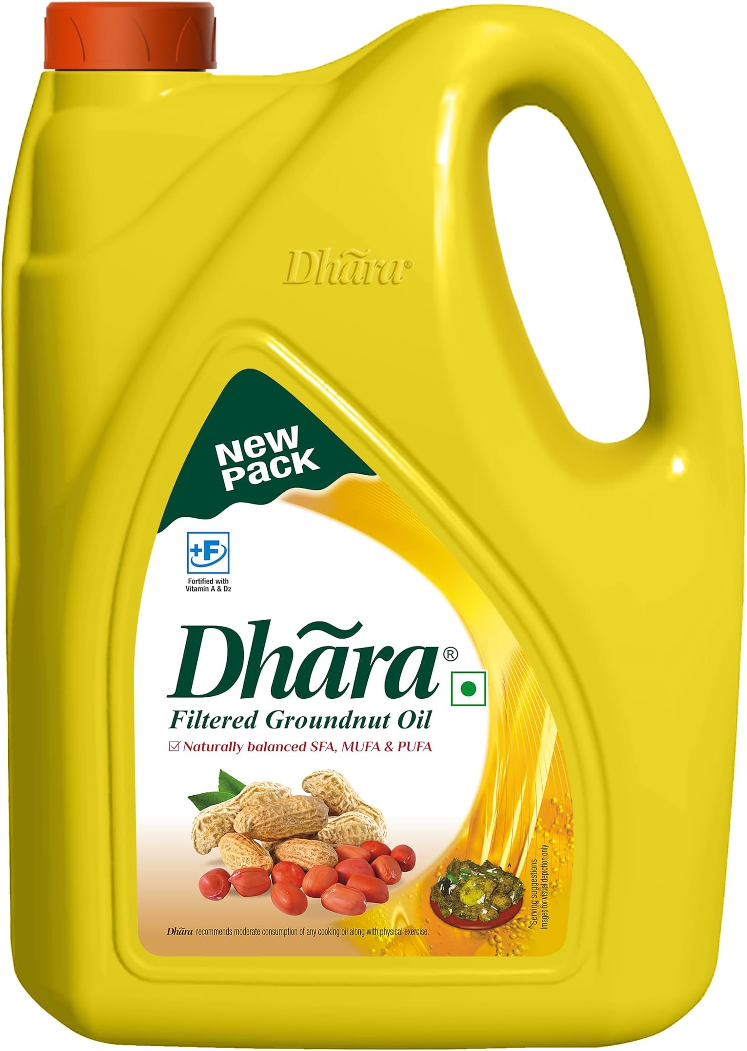Dhara Filtered Groundnut Oil (0% Trans Fat), 5 L Jar, 4.55kg