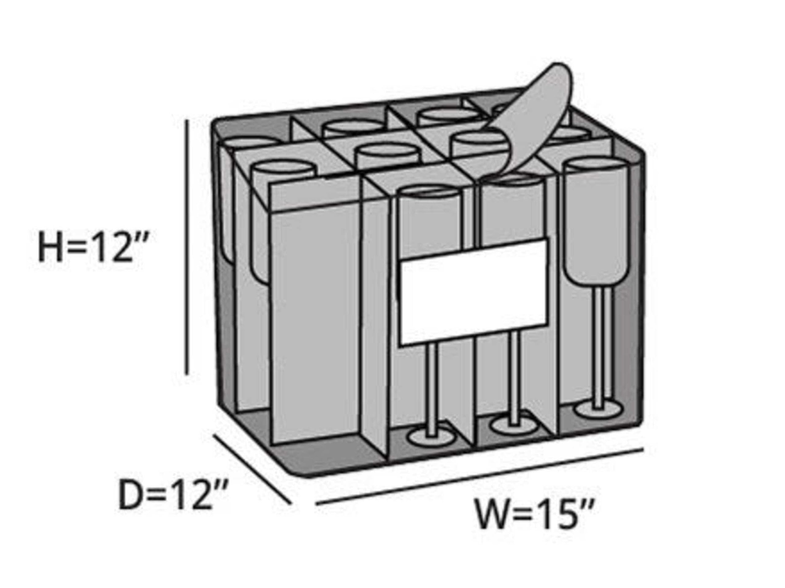 Covermates Keepsakes - Adjustable Glassware Storage - Padded Protection - ID Window - Stain Resistant - Machine Washable - China Storage, Red