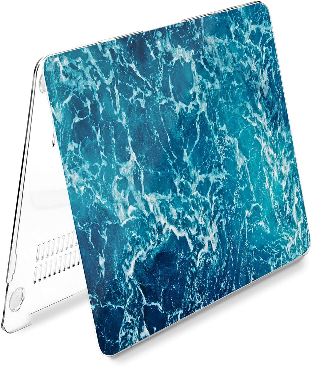Hard Case Compatible for MacBook Pro 16 14 M3 M2 2023 M1 Pro 13 2022 Air 13 2021 Retina 2020 Mac 11 12 Pool Water Ocean Cover Print Luxury Sea Basic Blue Aqua Wave Laptop Design Protective image 5