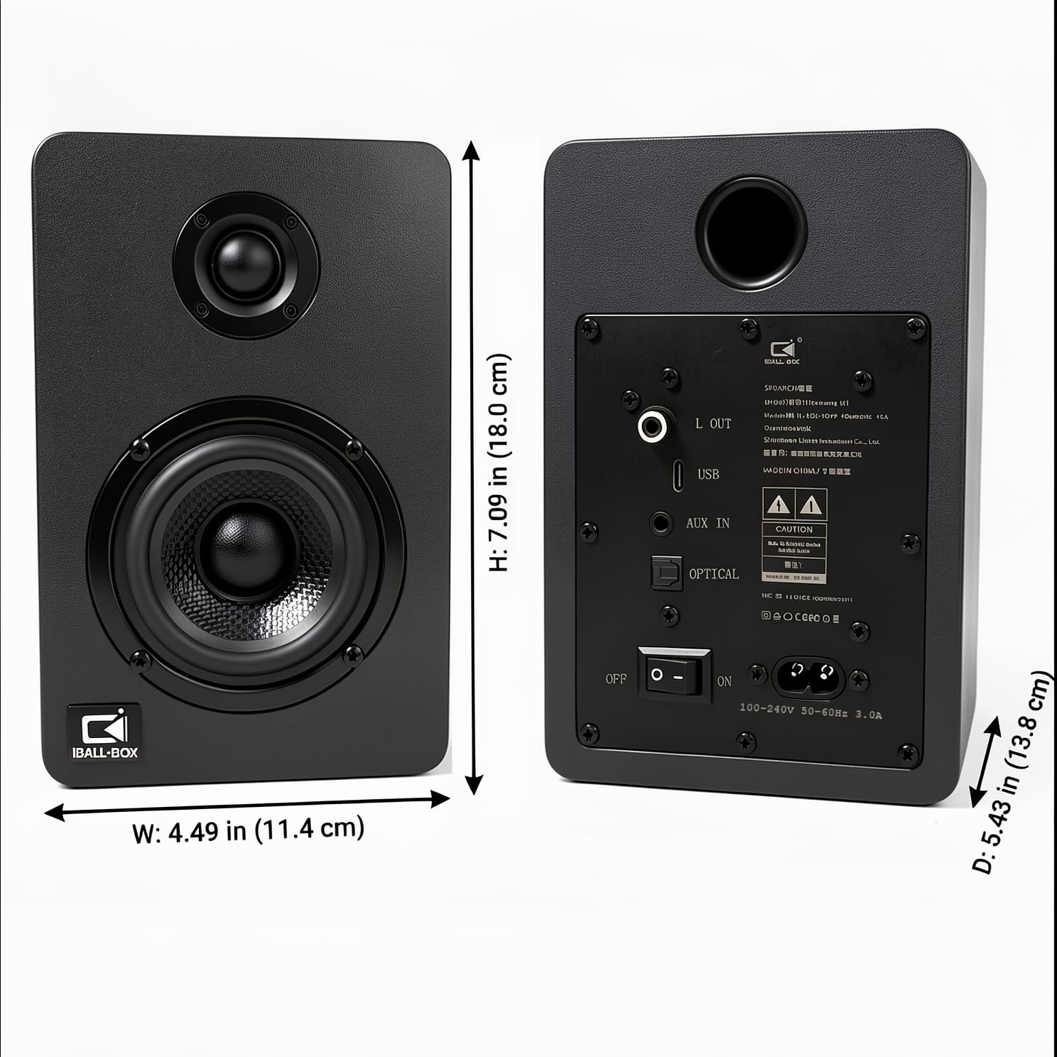 Altoparlanti da scrivania per PC, Bluetooth 5.3 DSP, ottico a 24 bit, USB-C/AUX, tweeter a cupola in seta, driver in fibra di carbonio, per laptop/Mac/Monitor (nero)