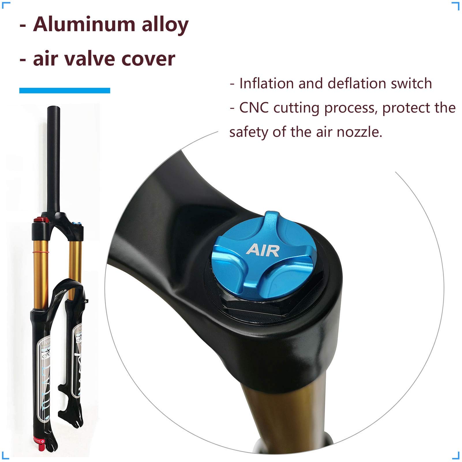 Fourche Suspension Air VTT LvTu 120mm, Pour Tailles 26/27.5/29 Pouces, Axe 9x100mm QR, Réglage Rebond
