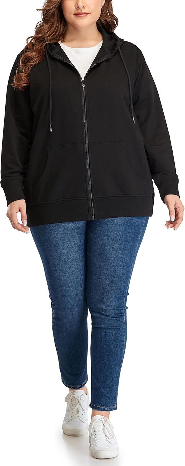 ZERDOCEAN Women's Plus Size Full Zip-Up Hoodie Jacket Cotton Sweatshirt - Image 6