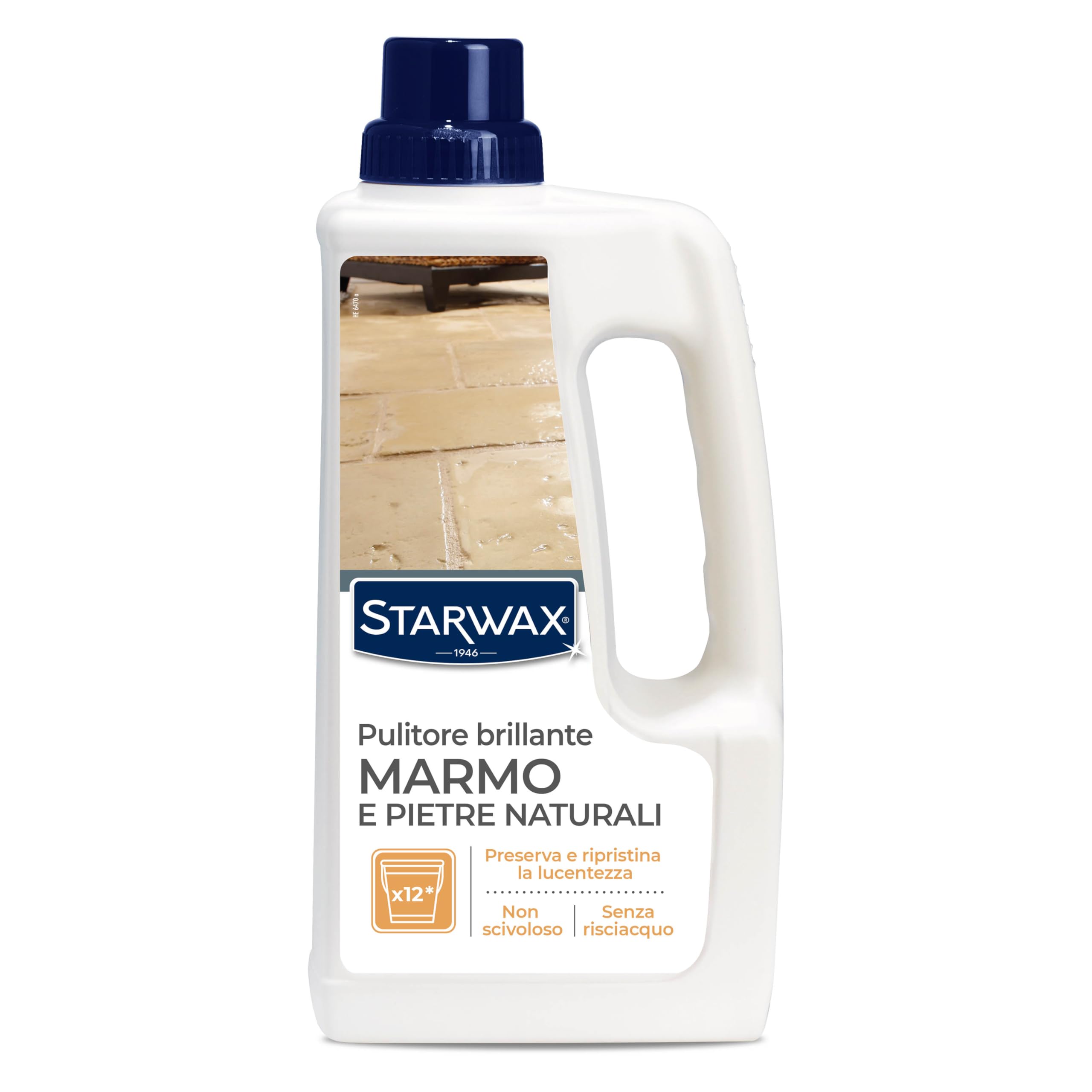 STARWAX - Pulitore brillante per marmo e pietre naturali - Pulisce e ripristina la lucentezza - Senza risciacquo - Non scivoloso - 1L - Fino a 12 operazioni